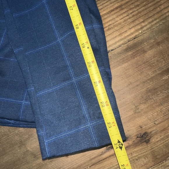 Cabi Blue Plaid Retro Peplum Waist Jacket Womens Size 4 Pleated Back Slim Blazer - Picture 12 of 16